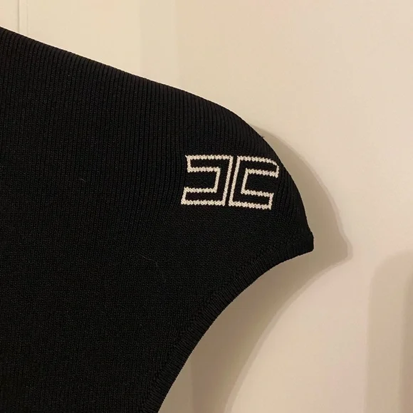 NWOT ELISABETTA FRANCHI Black Sheath Dress - Picture 4 of 14